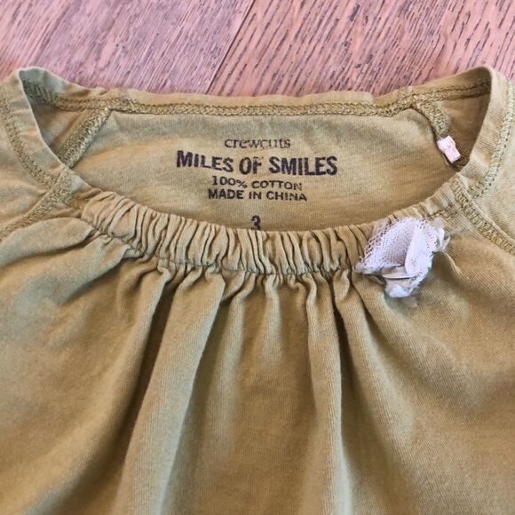 Crewcuts Green Ling Sleeved Tee with Tulle Flower, Girls 3 - Picture 2 of 2